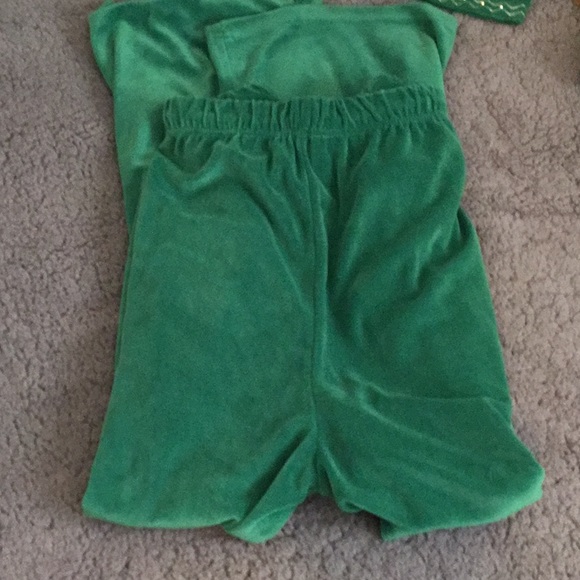 NWOT 2 Piece Set Glitter-scope Green & Gold Metallic Long Sleeve Jogger Set - Picture 9 of 16